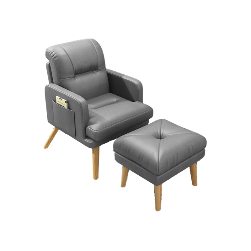 Contemporary Bonded Leather Arms Included Basic Four Leg Accent Chair Clearhalo 'Accent Chairs' 'accent_chairs' 'Chairs & Seating' 'furn' 'furn_accent_chairs' 'Furniture' 'Living Room Furniture' 5889421