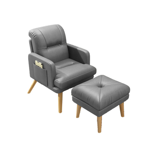 Contemporary Bonded Leather Arms Included Basic Four Leg Accent Chair Clearhalo 'Accent Chairs' 'accent_chairs' 'Chairs & Seating' 'furn' 'furn_accent_chairs' 'Furniture' 'Living Room Furniture' 5889421