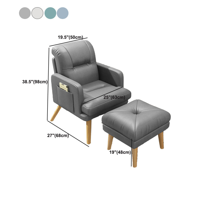 Contemporary Bonded Leather Arms Included Basic Four Leg Accent Chair Clearhalo 'Accent Chairs' 'accent_chairs' 'Chairs & Seating' 'furn' 'furn_accent_chairs' 'Furniture' 'Living Room Furniture' 5889425