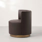 Contemporary Armless Chair with Gold Tone Legs Fixed Back Accent Chair