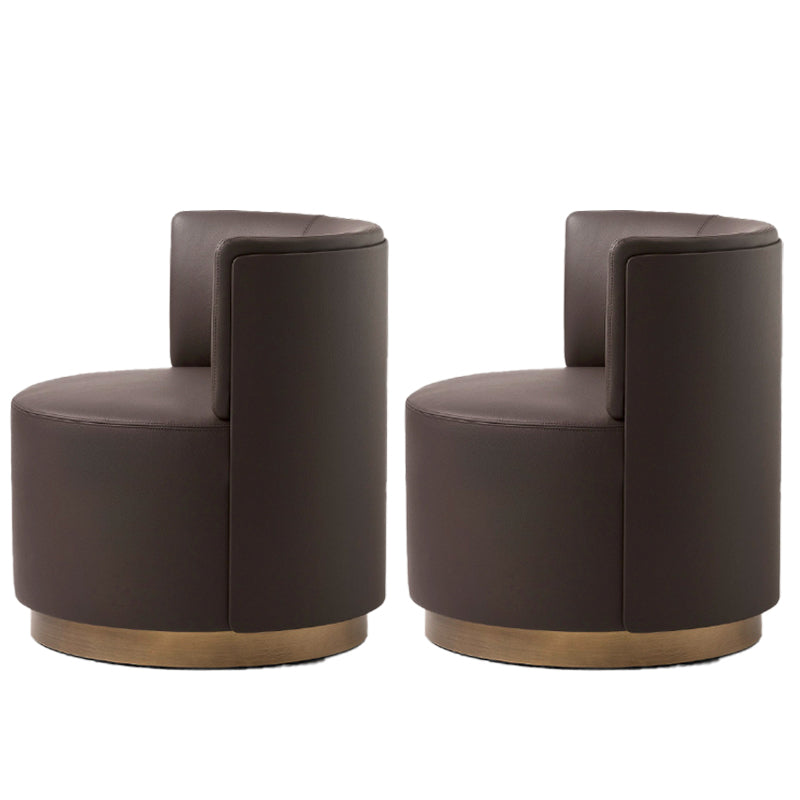 Contemporary Armless Chair with Gold Tone Legs Fixed Back Accent Chair