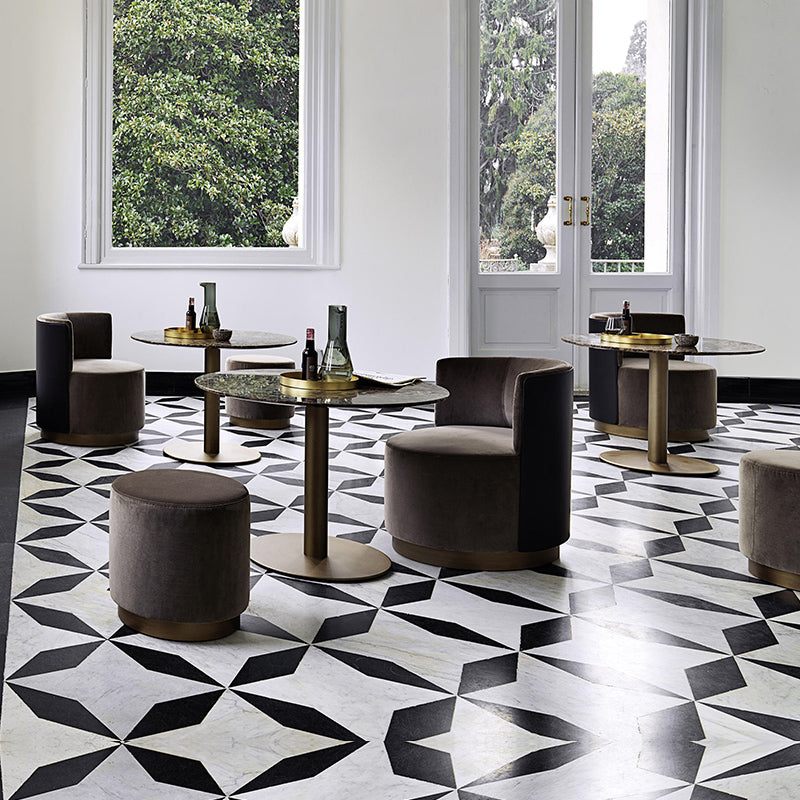 Contemporary Armless Chair with Gold Tone Legs Fixed Back Accent Chair