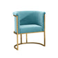 Nordic Arms Included with Goldtone Legs Fixed Back Accent Armchair Sky Blue 1 Piece Clearhalo 'Accent Chairs' 'accent_chairs' 'Chairs & Seating' 'furn' 'furn_accent_chairs' 'Furniture' 'Living Room Furniture' 5889452