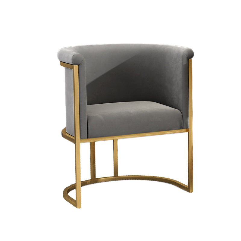 Nordic Arms Included with Goldtone Legs Fixed Back Accent Armchair Grey 1 Piece Clearhalo 'Accent Chairs' 'accent_chairs' 'Chairs & Seating' 'furn' 'furn_accent_chairs' 'Furniture' 'Living Room Furniture' 5889459