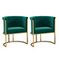 Nordic Arms Included with Goldtone Legs Fixed Back Accent Armchair Blackish Green 2 Piece Set Clearhalo 'Accent Chairs' 'accent_chairs' 'Chairs & Seating' 'furn' 'furn_accent_chairs' 'Furniture' 'Living Room Furniture' 5889465
