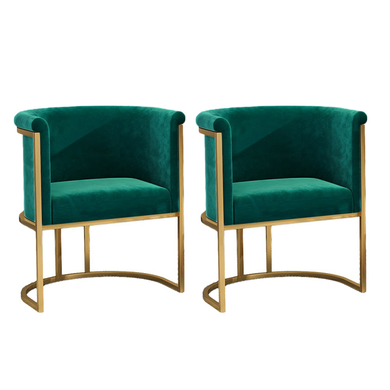 Nordic Arms Included with Goldtone Legs Fixed Back Accent Armchair Blackish Green 2 Piece Set Clearhalo 'Accent Chairs' 'accent_chairs' 'Chairs & Seating' 'furn' 'furn_accent_chairs' 'Furniture' 'Living Room Furniture' 5889465