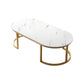 Glam Style Oval Marble Coffee Table with Iron Base Coffee Cocktail Table Clearhalo 'Coffee & Accent Tables' 'Coffee Tables' 'coffee_tables' 'furn' 'furn_coffee_tables' 'Furniture' 'Living Room Furniture' 5889580