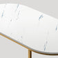 Glam Style Oval Marble Coffee Table with Iron Base Coffee Cocktail Table Clearhalo 'Coffee & Accent Tables' 'Coffee Tables' 'coffee_tables' 'furn' 'furn_coffee_tables' 'Furniture' 'Living Room Furniture' 5889582