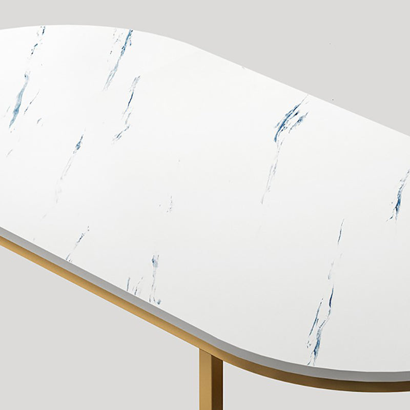 Glam Style Oval Marble Coffee Table with Iron Base Coffee Cocktail Table Clearhalo 'Coffee & Accent Tables' 'Coffee Tables' 'coffee_tables' 'furn' 'furn_coffee_tables' 'Furniture' 'Living Room Furniture' 5889582