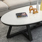 Cross Legs Coffee Table with Stone Oval Top and Iron Base Cocktail Table Clearhalo 'Coffee & Accent Tables' 'Coffee Tables' 'coffee_tables' 'furn' 'furn_coffee_tables' 'Furniture' 'Living Room Furniture' 5889592