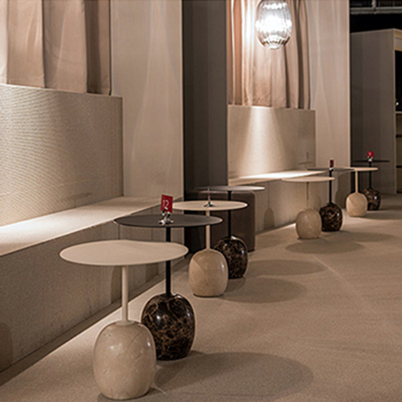 Pedestal Round Side Table Mid-Century Metal Sofa Corner Table Clearhalo 'Coffee & Accent Tables' 'End & Side Tables' 'end_side_tables' 'furn' 'furn_end_side_tables' 'Furniture' 'Living Room Furniture' 5889937