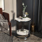 Modern Round Side Table Minimalist Slate Sofa Corner Table with Storage Clearhalo 'Coffee & Accent Tables' 'End & Side Tables' 'end_side_tables' 'furn' 'furn_end_side_tables' 'Furniture' 'Living Room Furniture' 5889945