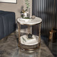 Modern Round Side Table Minimalist Slate Sofa Corner Table with Storage Clearhalo 'Coffee & Accent Tables' 'End & Side Tables' 'end_side_tables' 'furn' 'furn_end_side_tables' 'Furniture' 'Living Room Furniture' 5889947
