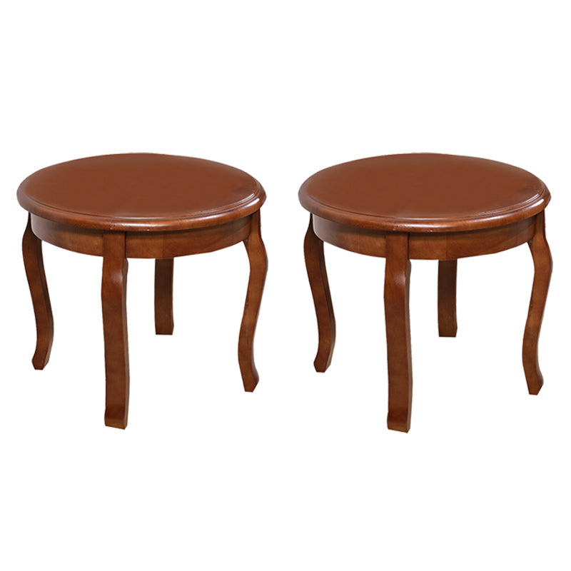 Traditional Round Side Table Minimalist Wood Sofa Corner Table
