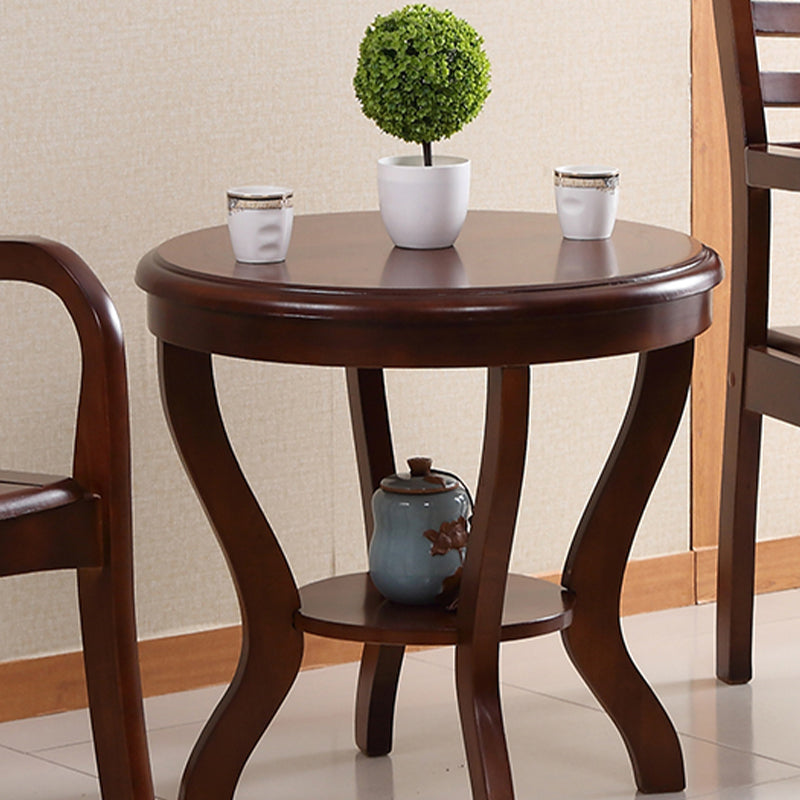 Traditional Round Side Table Minimalist Wood Sofa Corner Table