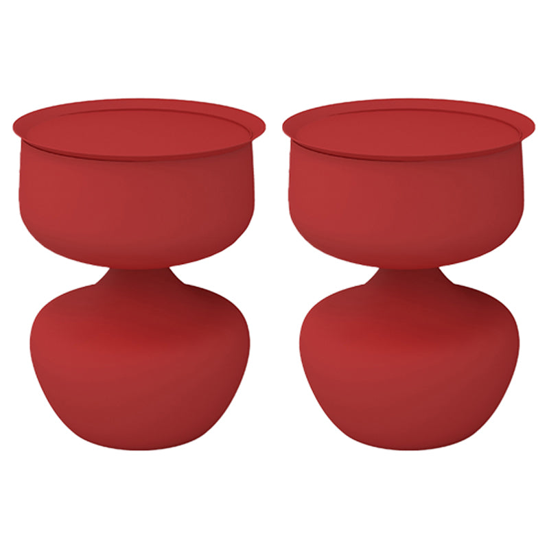 トレイトップの台座サイドテーブル丸いソファコーナーテーブルとストレージ