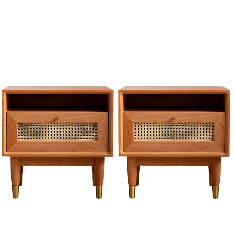 Moderno tavolo da notte in legno massiccio 1 comodino da letto di stoccaggio