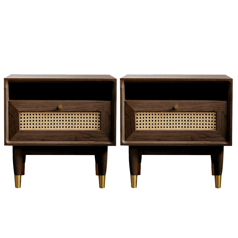 Moderno tavolo da notte in legno massiccio 1 comodino da letto di stoccaggio