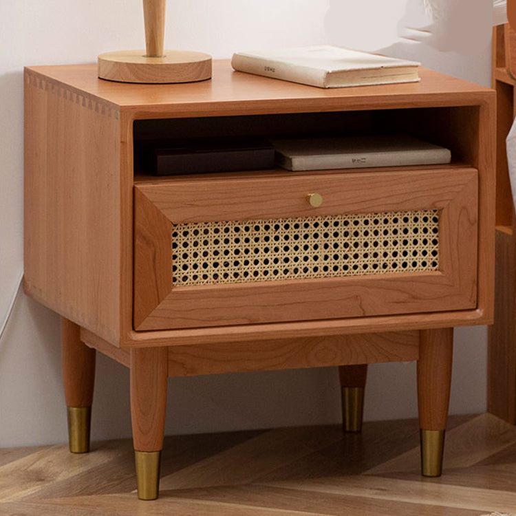 Moderno tavolo da notte in legno massiccio 1 comodino da letto di stoccaggio