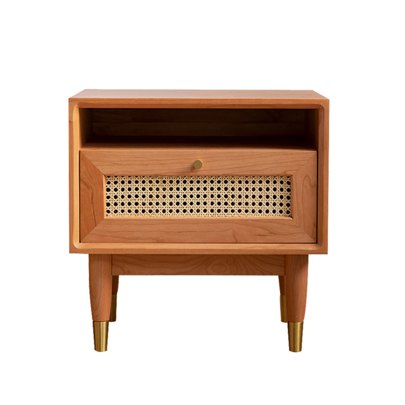 Moderno tavolo da notte in legno massiccio 1 comodino da letto di stoccaggio