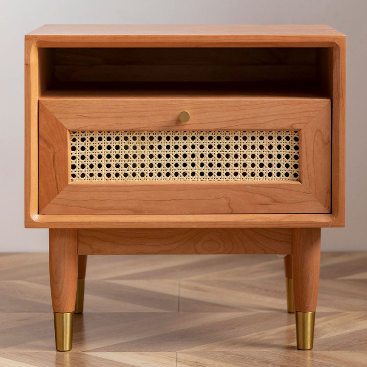 Moderno tavolo da notte in legno massiccio 1 comodino da letto di stoccaggio