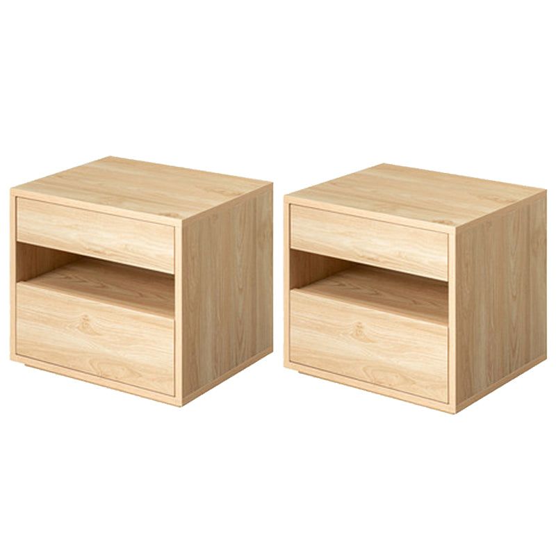Moderne massive Holz Nacht Tabelle 2 Schubladen Aufbewahrungsbett Nachttisch