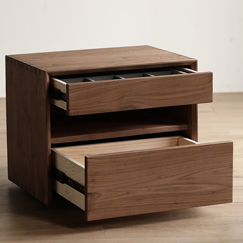 Moderne massive Holz Nacht Tabelle 2 Schubladen Aufbewahrungsbett Nachttisch