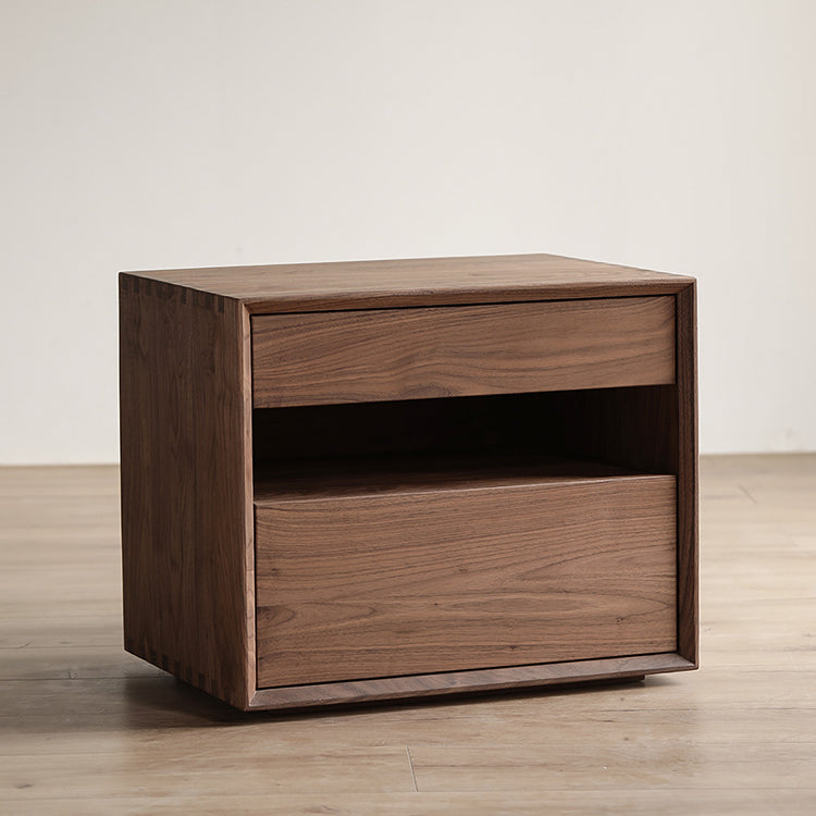 Moderne massive Holz Nacht Tabelle 2 Schubladen Aufbewahrungsbett Nachttisch