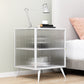 Modern Metal Bed Cabinet Stone Top 1-Shelf Nightstand in Black/White White 1 Piece Left Clearhalo 'Bedroom Furniture' 'furn' 'furn_night_stand' 'Furniture' 'night_stand' 'Nightstands' 5890237