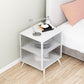 Modern Metal Bed Cabinet Stone Top 1-Shelf Nightstand in Black/White Clearhalo 'Bedroom Furniture' 'furn' 'furn_night_stand' 'Furniture' 'night_stand' 'Nightstands' 5890238