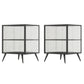 Modern Metal Bed Cabinet Stone Top 1-Shelf Nightstand in Black/White Black 2 Piece Set Right Clearhalo 'Bedroom Furniture' 'furn' 'furn_night_stand' 'Furniture' 'night_stand' 'Nightstands' 5890241