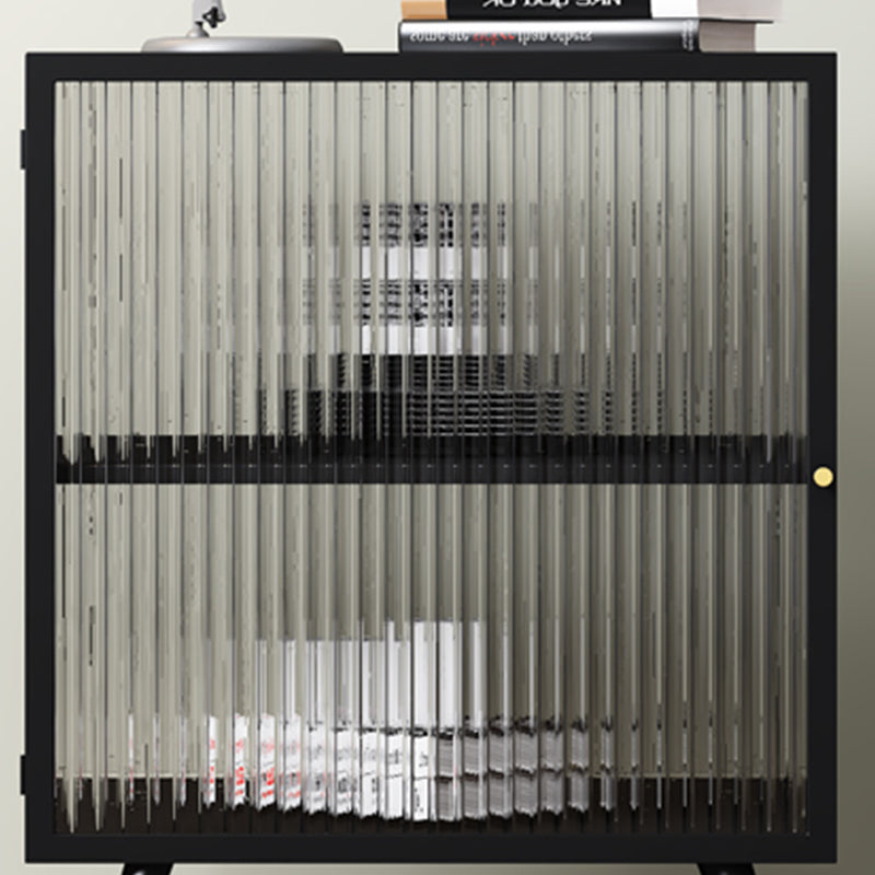 Modern Metal Bed Cabinet Stone Top 1-Shelf Nightstand in Black/White Clearhalo 'Bedroom Furniture' 'furn' 'furn_night_stand' 'Furniture' 'night_stand' 'Nightstands' 5890246