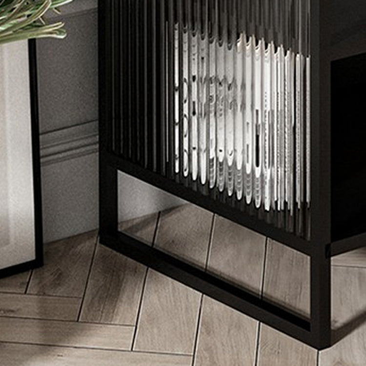 Moderna cama de metal nocturno patas de 1 estante incluida gabinete de cama