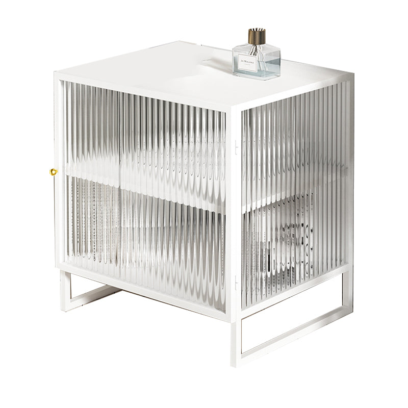 Moderna cama de metal nocturno patas de 1 estante incluida gabinete de cama