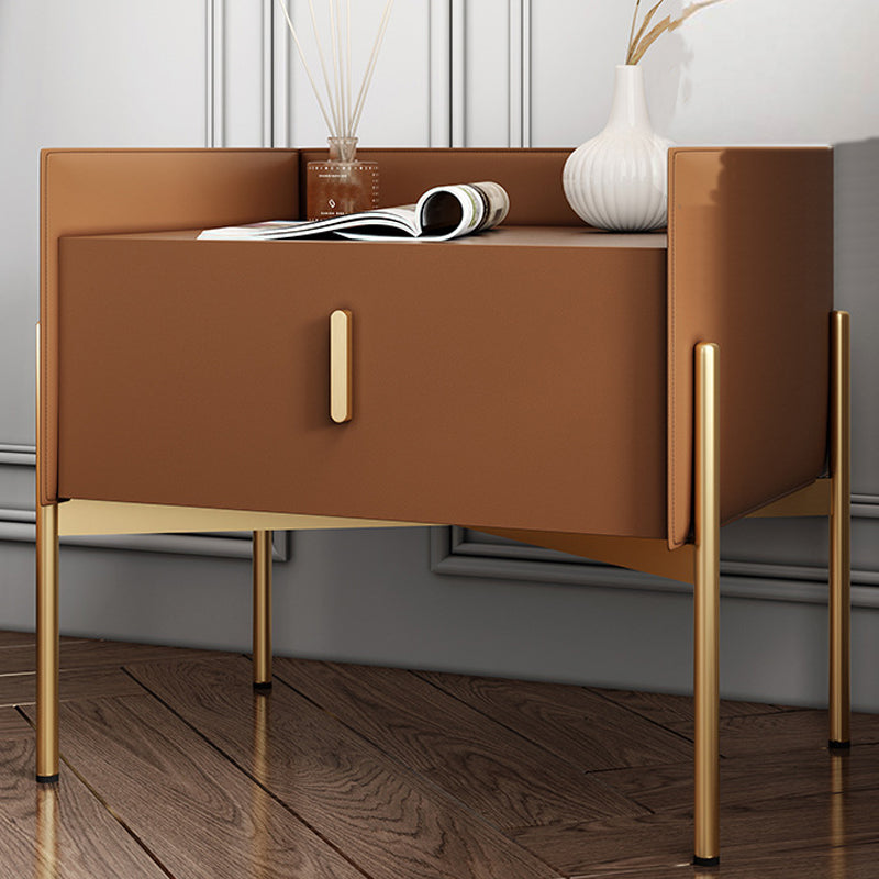 Madera glamorosa 1 cajón nocturna de almacenamiento de cajones de almacenamiento en la cama