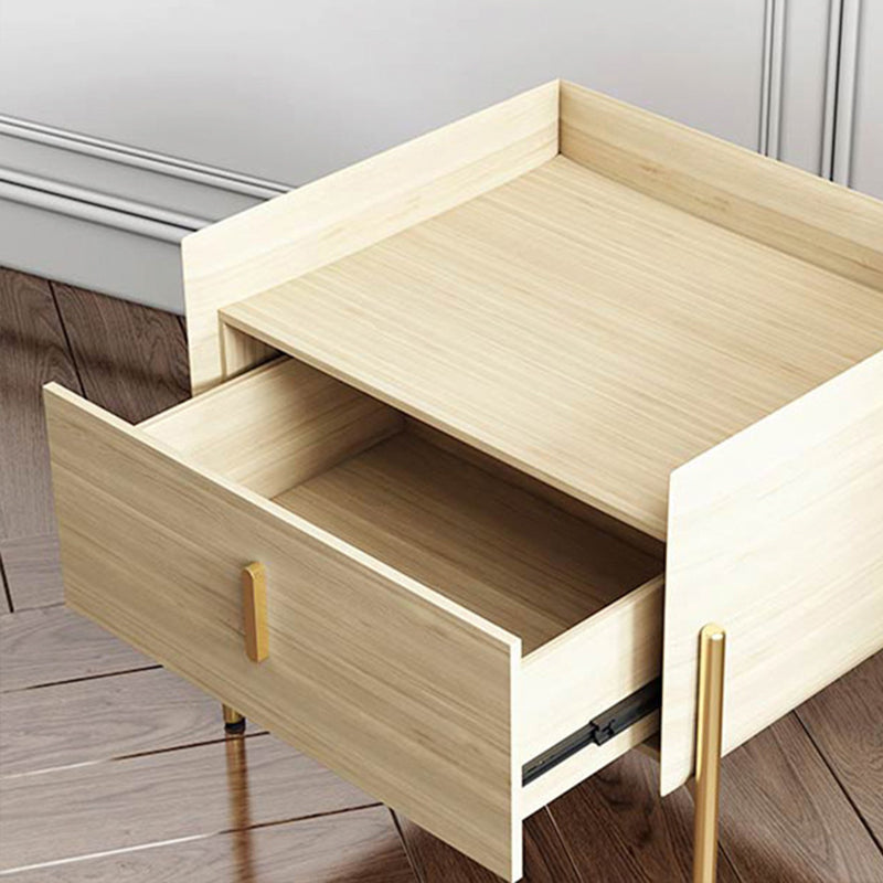 Madera glamorosa 1 cajón nocturna de almacenamiento de cajones de almacenamiento en la cama