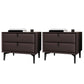 Glam Bedside Cabinet Solid Wood Night Table with Legs Included Coffee 2 Piece Set Clearhalo 'Bedroom Furniture' 'furn' 'furn_night_stand' 'Furniture' 'night_stand' 'Nightstands' 5890351