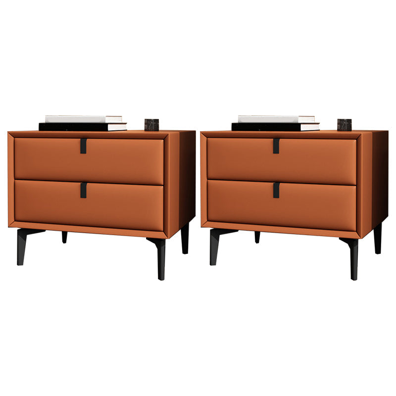 Glam Bedside Cabinet Solid Wood Night Table with Legs Included Orange 2 Piece Set Clearhalo 'Bedroom Furniture' 'furn' 'furn_night_stand' 'Furniture' 'night_stand' 'Nightstands' 5890353