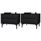 Glam Bedside Cabinet Solid Wood Night Table with Legs Included Black 2 Piece Set Clearhalo 'Bedroom Furniture' 'furn' 'furn_night_stand' 'Furniture' 'night_stand' 'Nightstands' 5890356