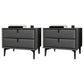 Glam Bedside Cabinet Solid Wood Night Table with Legs Included Dark Gray 2 Piece Set Clearhalo 'Bedroom Furniture' 'furn' 'furn_night_stand' 'Furniture' 'night_stand' 'Nightstands' 5890358