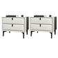 Glam Bedside Cabinet Solid Wood Night Table with Legs Included Off-White 2 Piece Set Clearhalo 'Bedroom Furniture' 'furn' 'furn_night_stand' 'Furniture' 'night_stand' 'Nightstands' 5890360