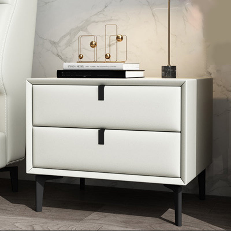 Glam Bedside Cabinet Solid Wood Night Table with Legs Included Off-White 1 Piece Clearhalo 'Bedroom Furniture' 'furn' 'furn_night_stand' 'Furniture' 'night_stand' 'Nightstands' 5890361