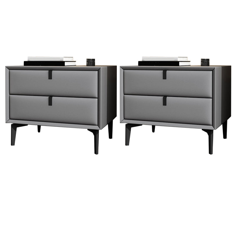Glam Bedside Cabinet Solid Wood Night Table with Legs Included Light Gray 2 Piece Set Clearhalo 'Bedroom Furniture' 'furn' 'furn_night_stand' 'Furniture' 'night_stand' 'Nightstands' 5890362