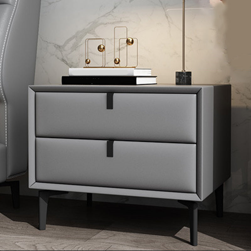 Glam Bedside Cabinet Solid Wood Night Table with Legs Included Light Gray 1 Piece Clearhalo 'Bedroom Furniture' 'furn' 'furn_night_stand' 'Furniture' 'night_stand' 'Nightstands' 5890363