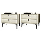 Glam Bedside Cabinet Solid Wood Night Table with Legs Included Beige 2 Piece Set Clearhalo 'Bedroom Furniture' 'furn' 'furn_night_stand' 'Furniture' 'night_stand' 'Nightstands' 5890364