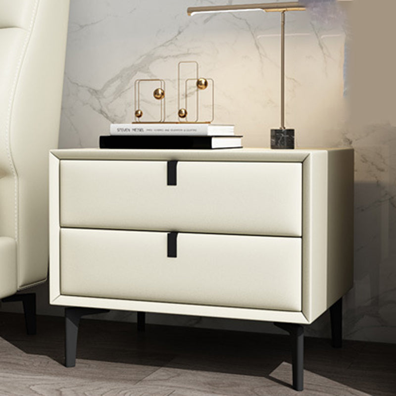 Glam Bedside Cabinet Solid Wood Night Table with Legs Included Beige 1 Piece Clearhalo 'Bedroom Furniture' 'furn' 'furn_night_stand' 'Furniture' 'night_stand' 'Nightstands' 5890365