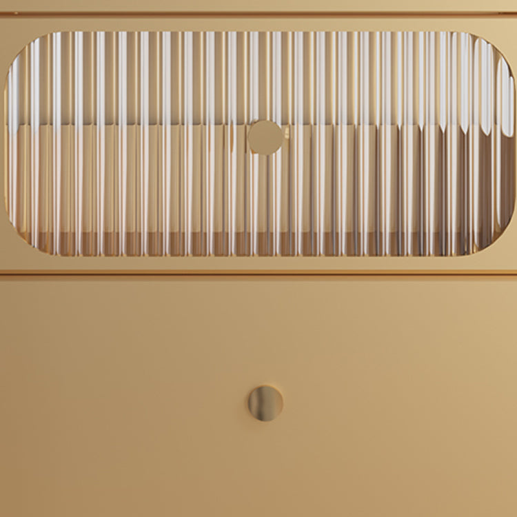 Nero/nero/dorato in vetro moderno 2 cassetti tavolo notturno