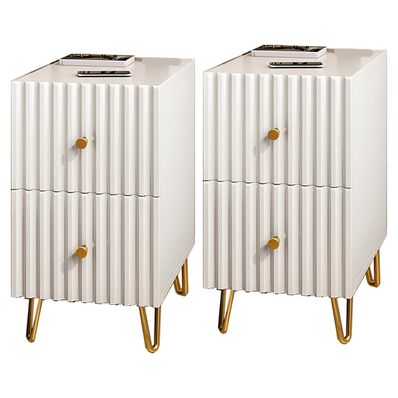 Schubladenspeicherbett Nachttisch Beige Beine enthalten Nachttisch Glam