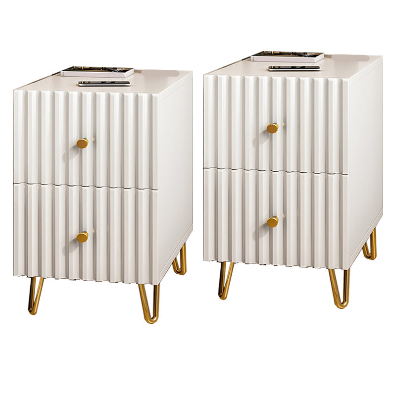 Schubladenspeicherbett Nachttisch Beige Beine enthalten Nachttisch Glam