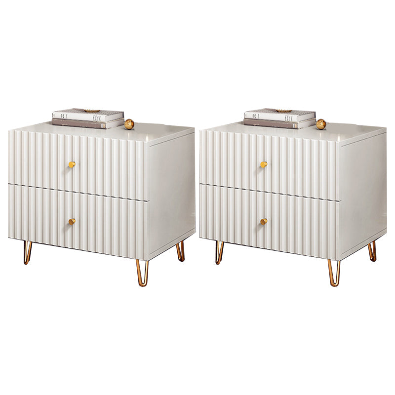 Schubladenspeicherbett Nachttisch Beige Beine enthalten Nachttisch Glam